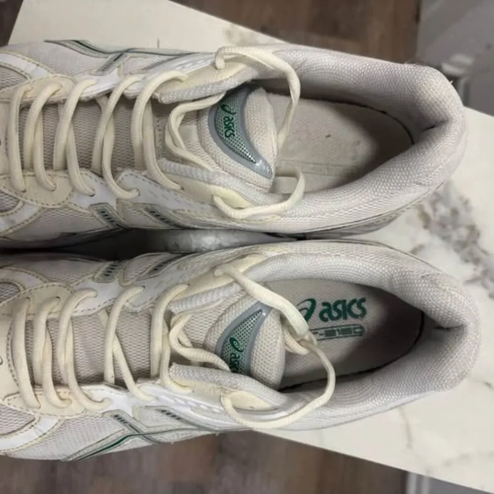 Asics GT-2160 White Cream Green Mesh Running Shoes Sneakers Mens Size 12
